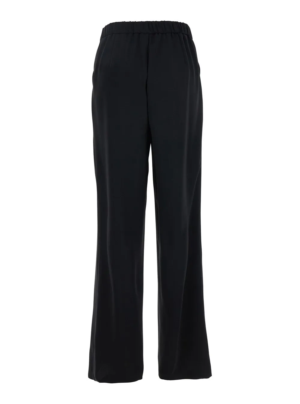 Plain Wide Leg Pants With Elastic Waist