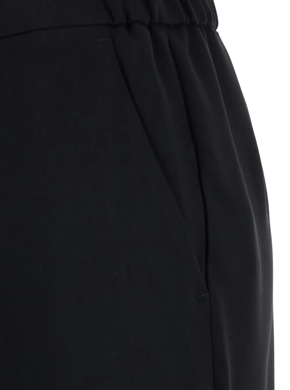 Plain Wide Leg Pants With Elastic Waist