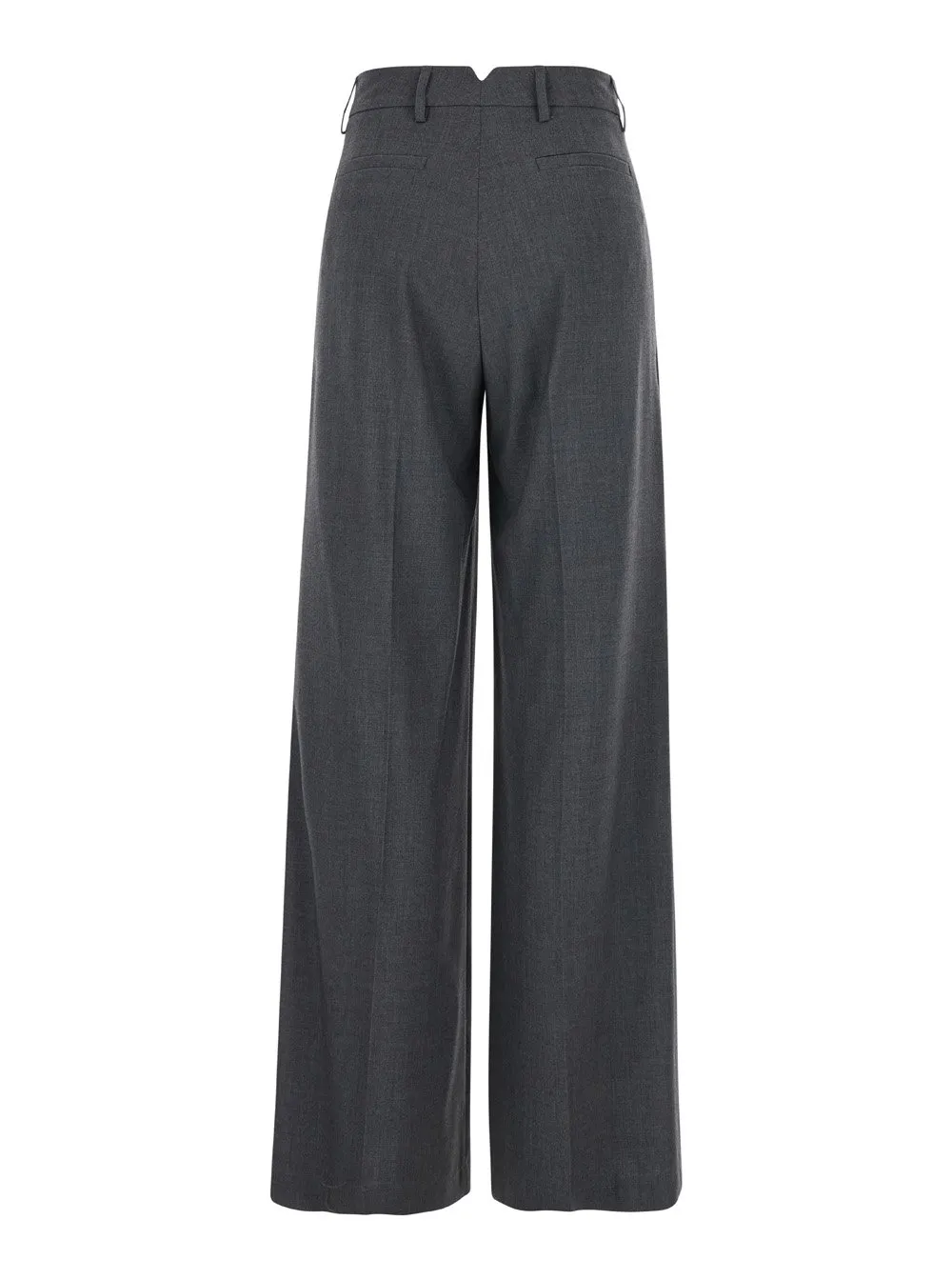 Plain Straight Leg Pleated Pants