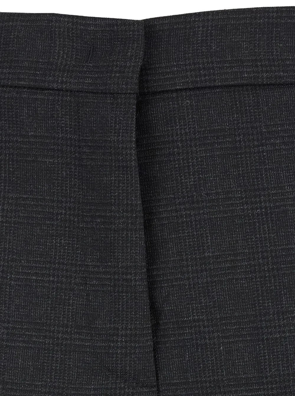 Plain High Waist Check Pattern Pants