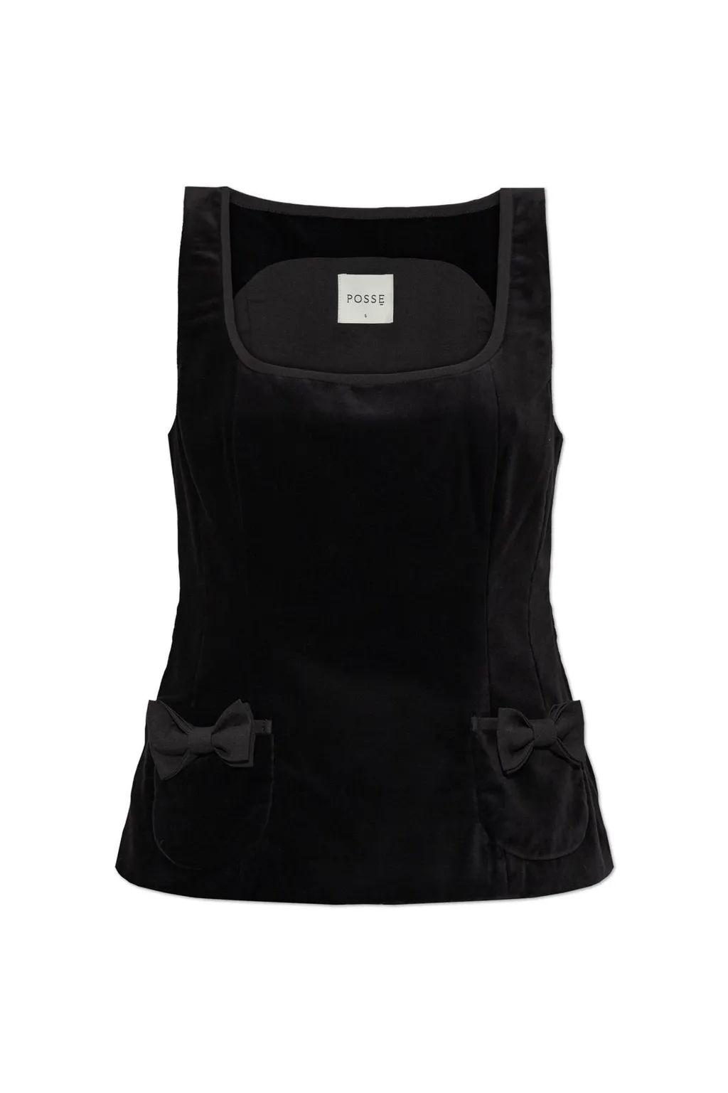 Posse Quincy Velvet Bow-Detail Top