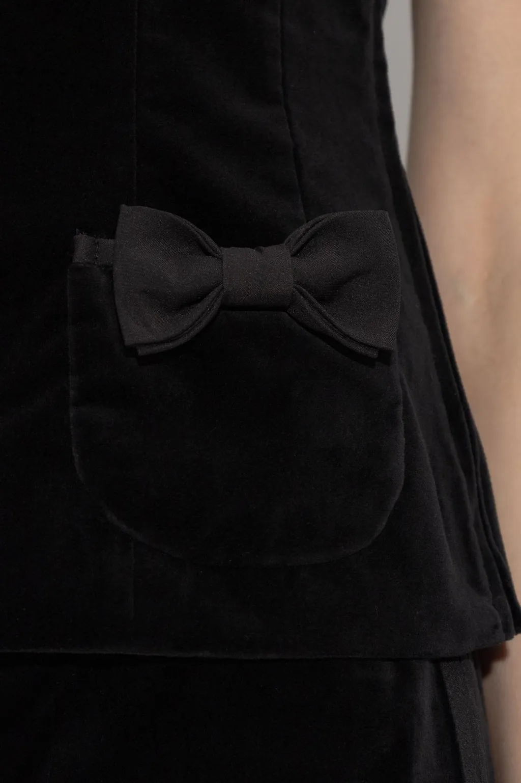 Posse Quincy Velvet Bow-Detail Top