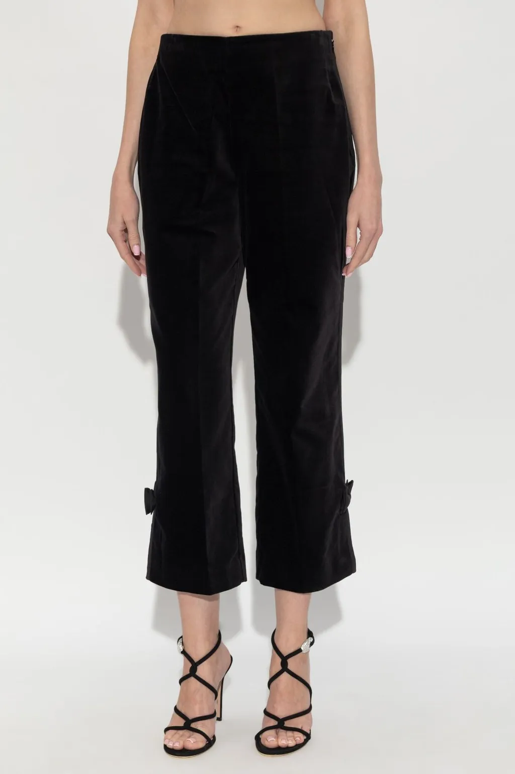 Posse Quincy Velvet Bow-Detail Pants