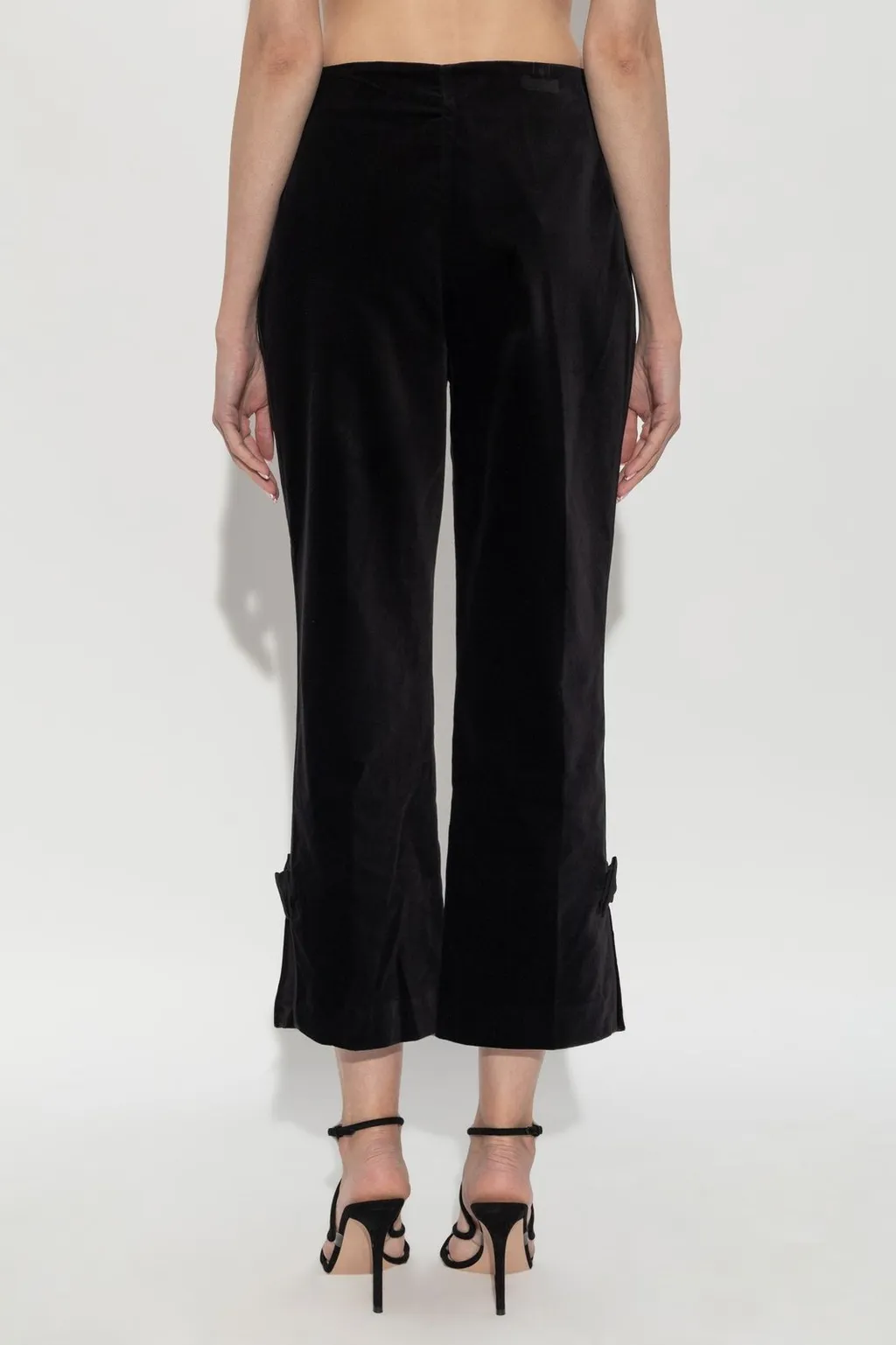 Posse Quincy Velvet Bow-Detail Pants