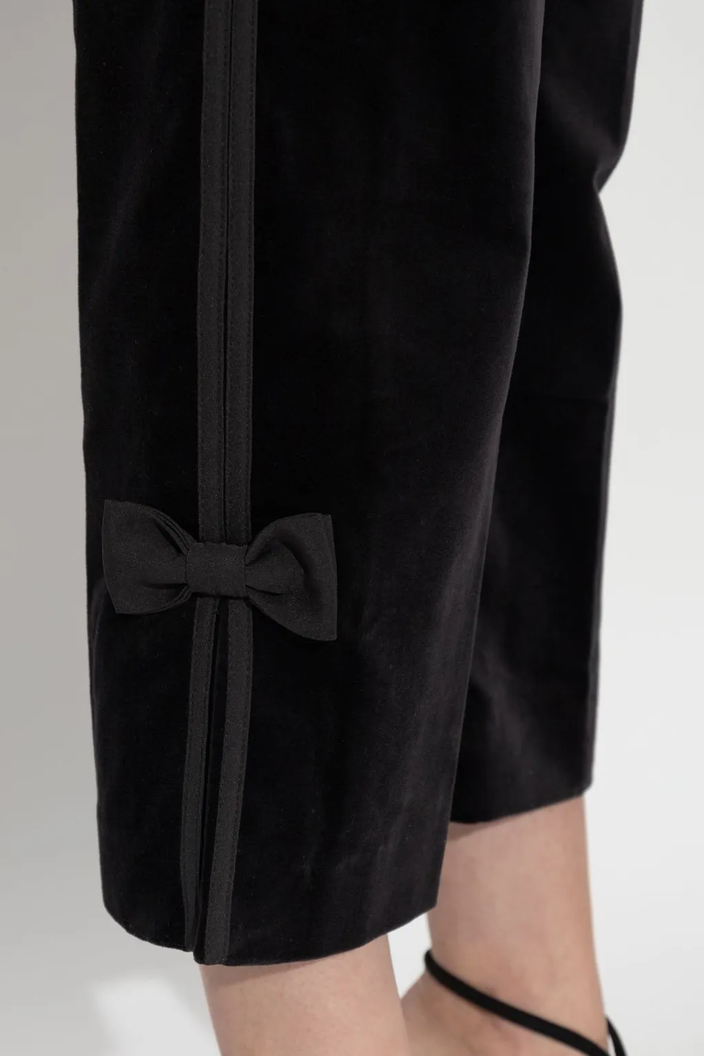 Posse Quincy Velvet Bow-Detail Pants