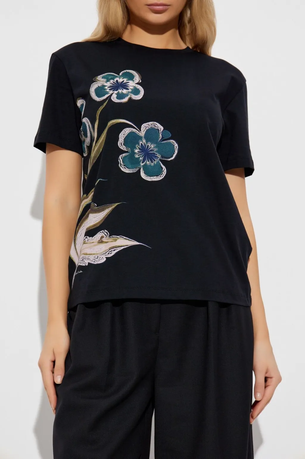Ps Paul Smith Floral Printed Crewneck T-Shirt