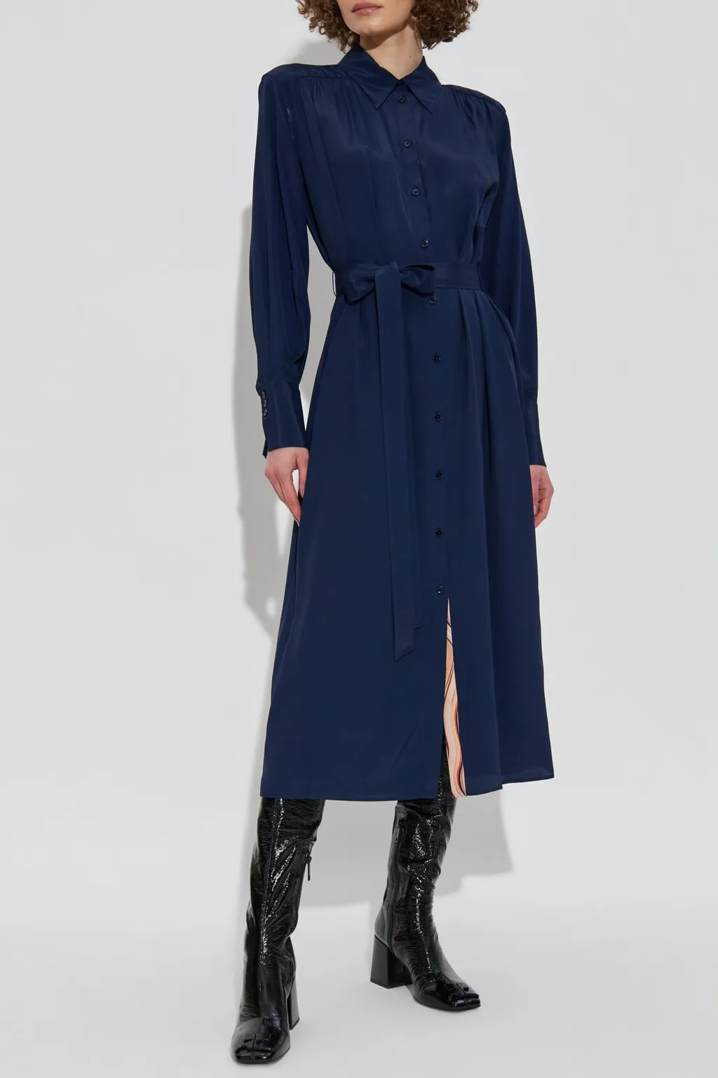 Ps Paul Smith Tie-Waisted Shirt Dress