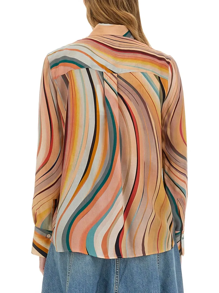 Ps Paul Smith Swirl Curved Hem Shirt
