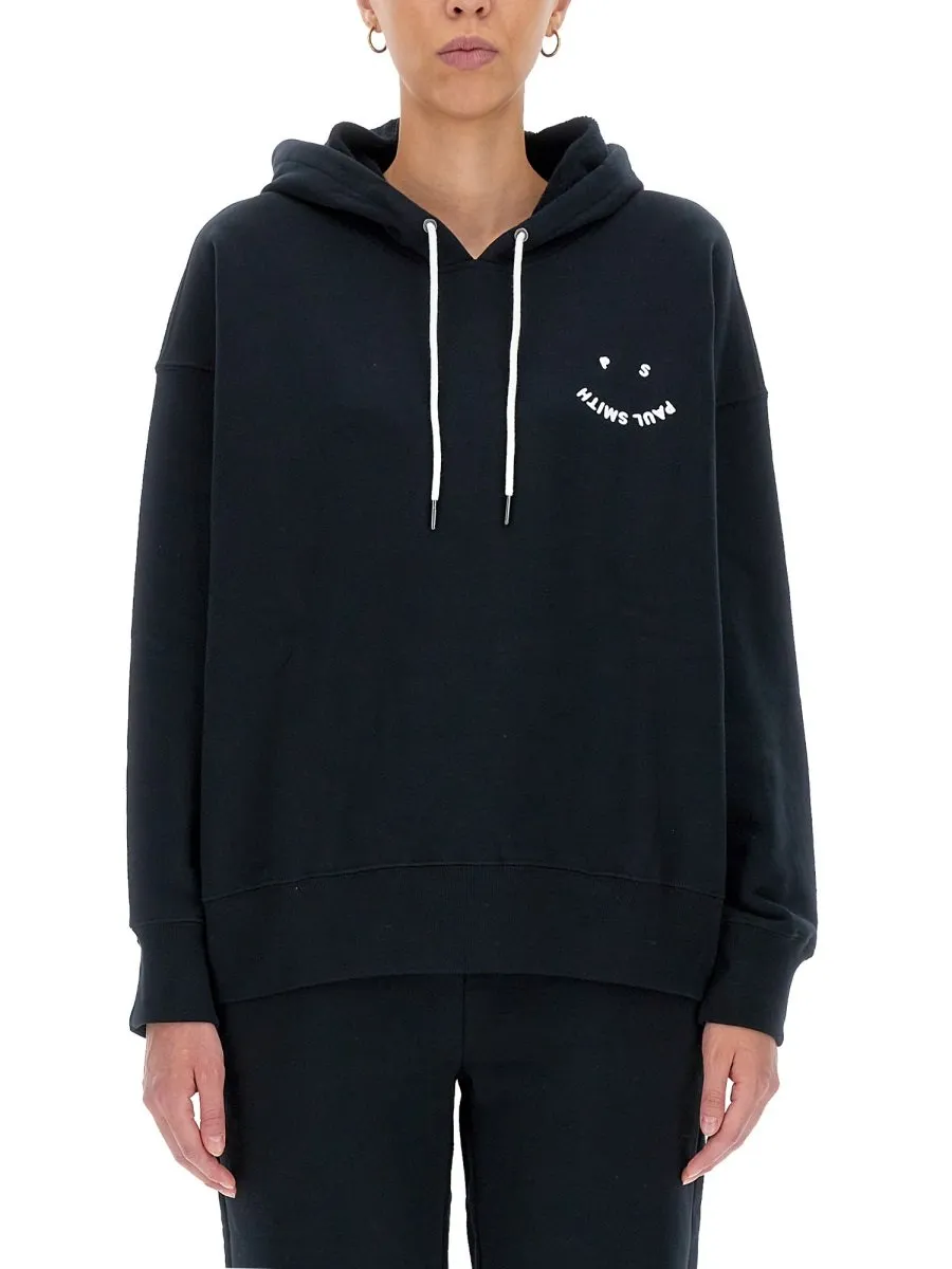 Ps Paul Smith Smiley Logo Drawstring Hoodie