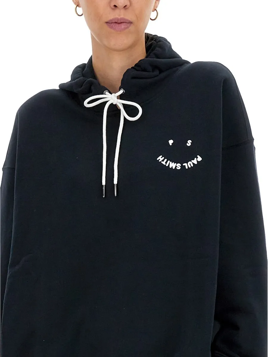 Ps Paul Smith Smiley Logo Drawstring Hoodie