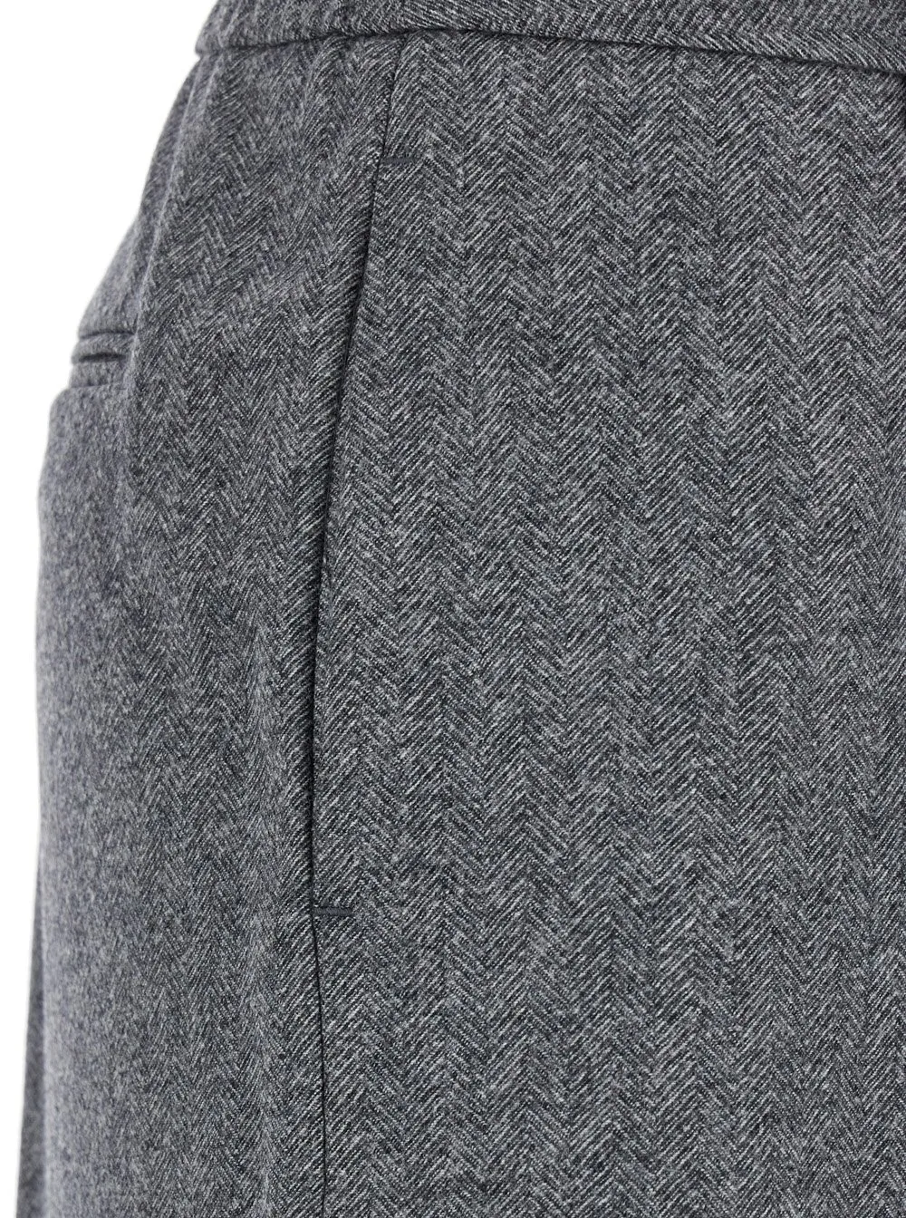 Pt Torino Herringbone Wide Leg Trousers