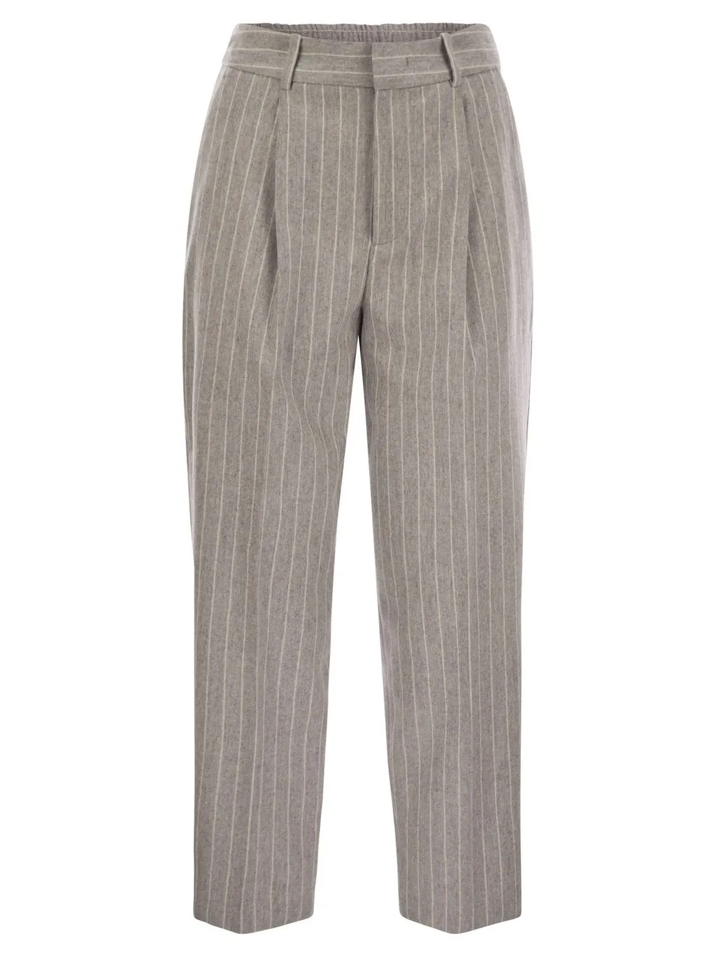 Pt Torino Pinstripe Wool-Cashmere Pants