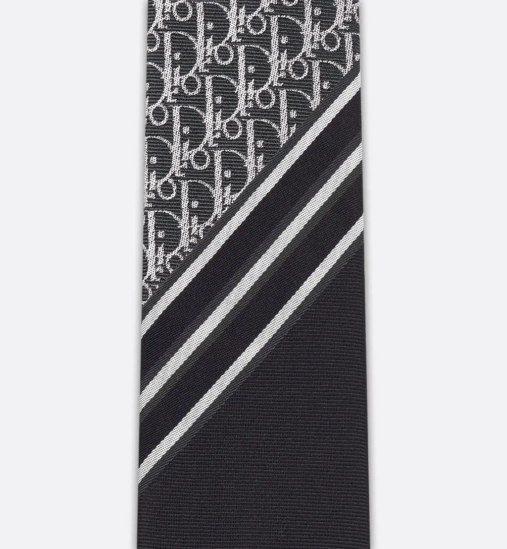 Striped Dior Oblique Tie