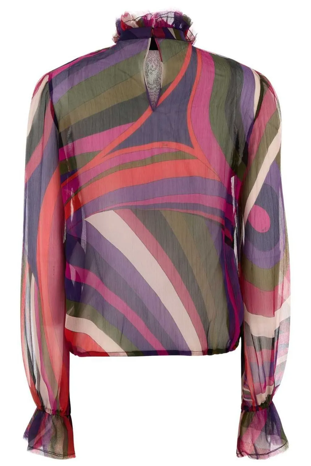Pucci Abstract-Printed Drawstring Hem Blouse