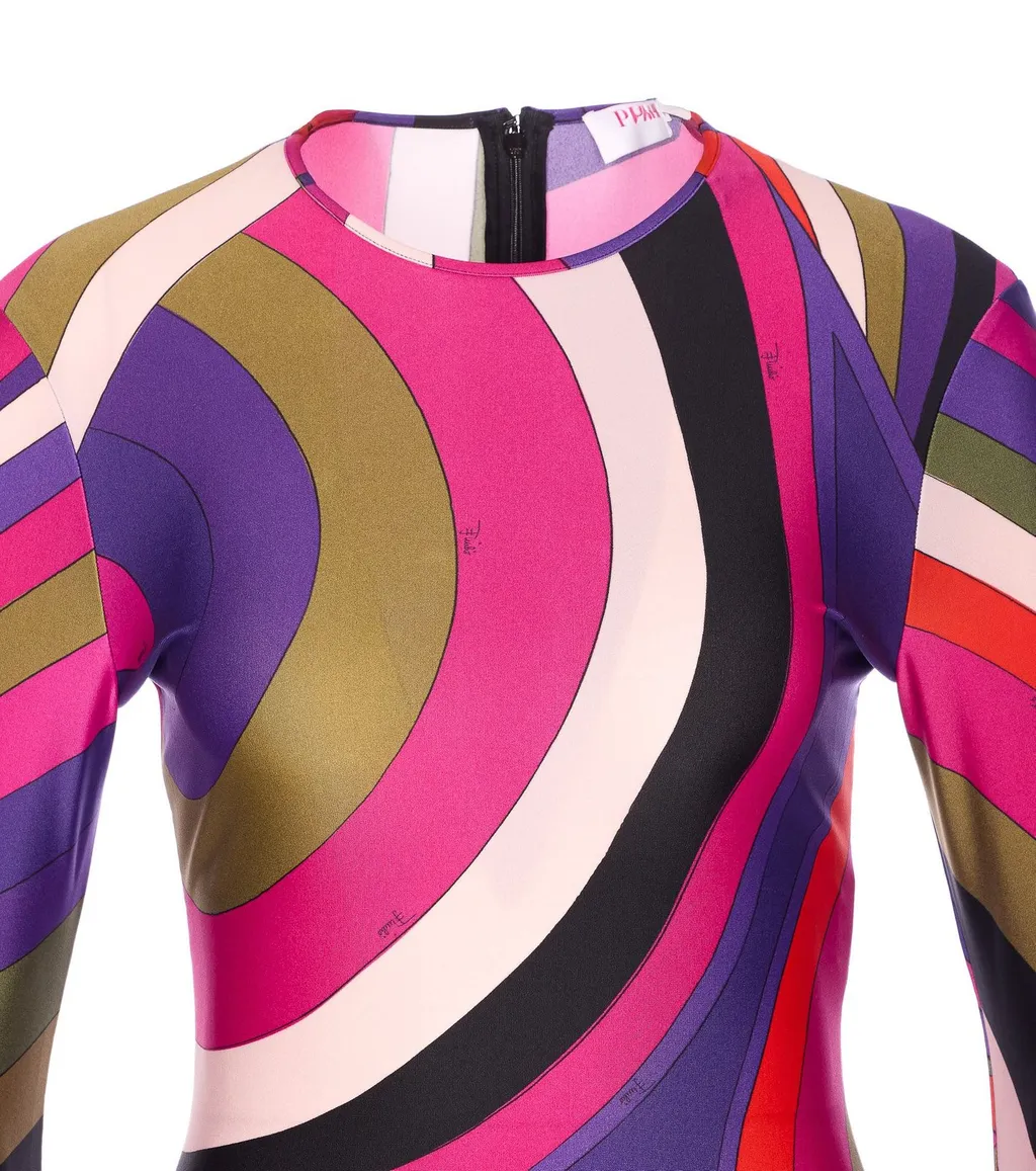 Pucci Iride Printed Long Sleeved Dress