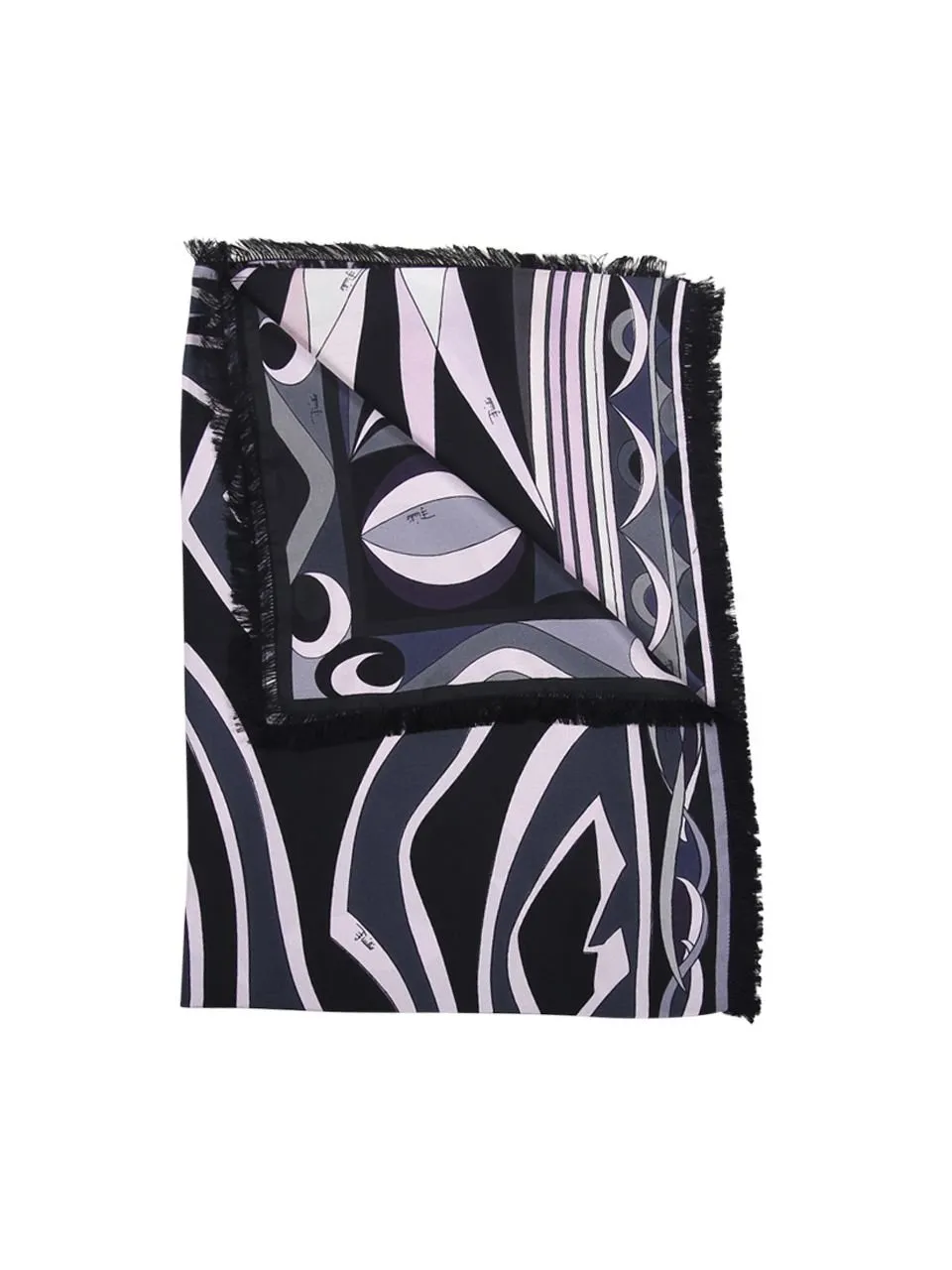 Pucci Logo Printed Frayed Scarf