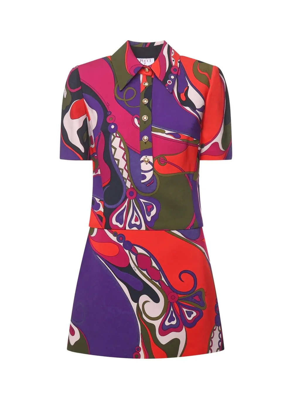 Pucci Abstract-Printed Short-Sleeved Dress