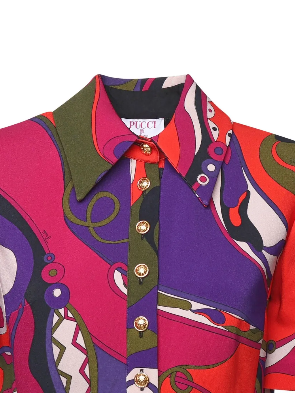 Pucci Abstract-Printed Short-Sleeved Dress