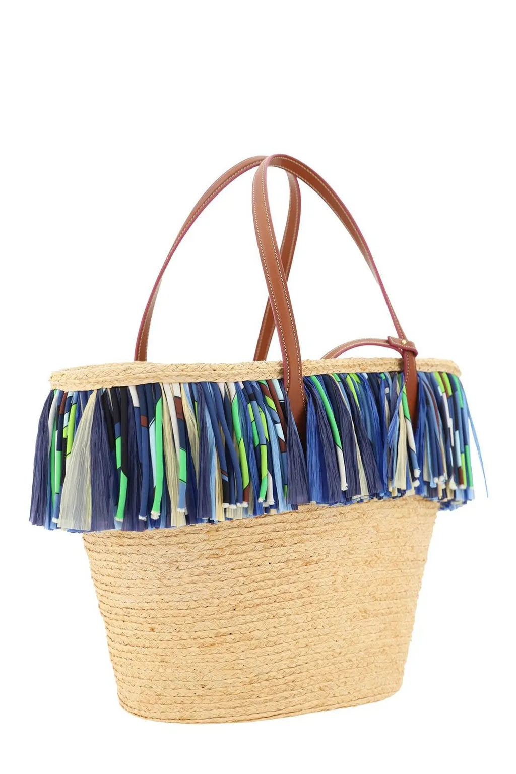 Pucci Puccing Logo Plaque Fringed Beach Bag