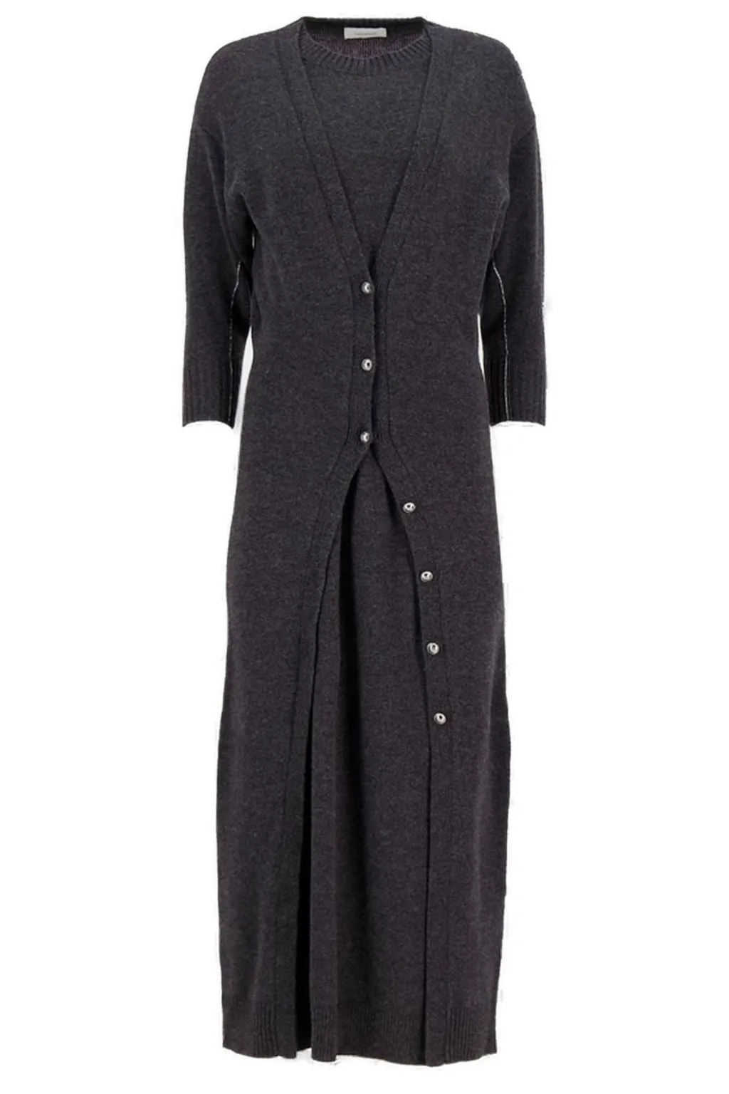 Paco Rabanne Layered Knitted Midi Dress