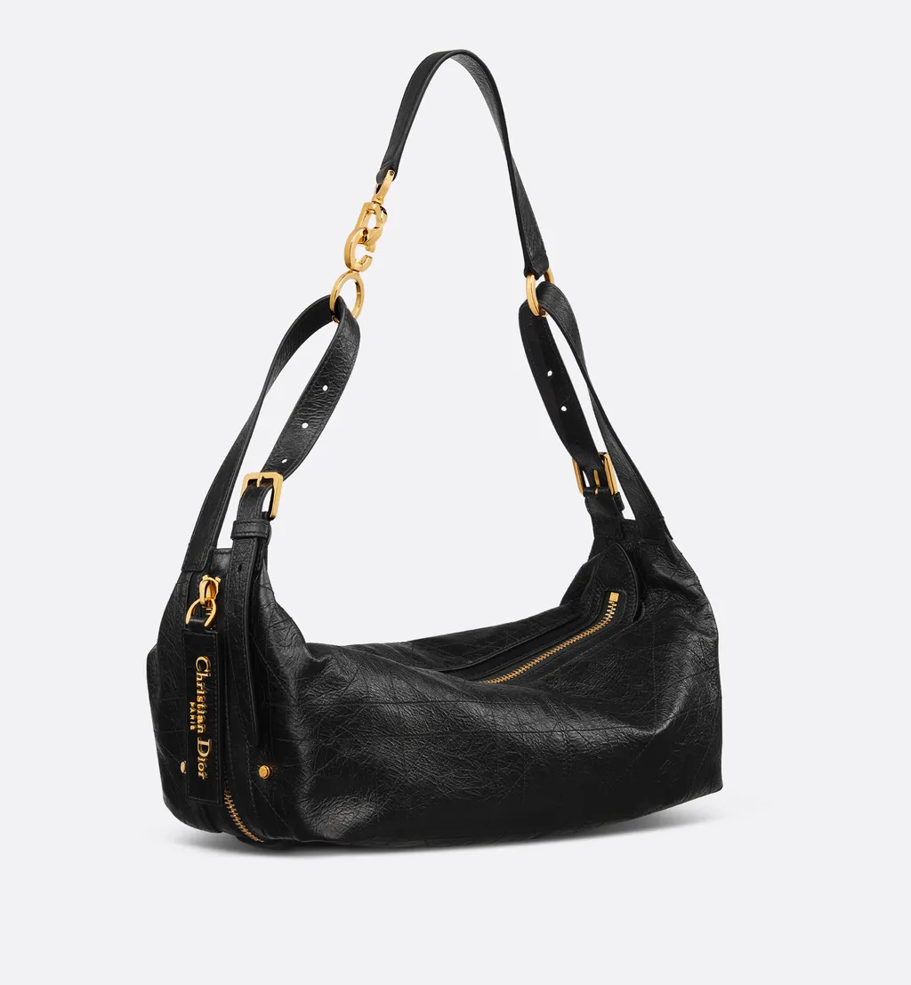 Medium D-Journey Bag In Crinkled Calfskin