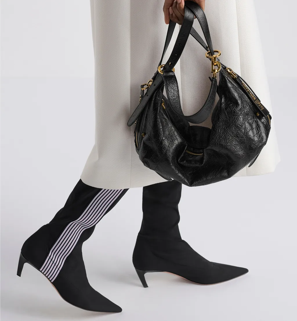 Medium D-Journey Bag In Crinkled Calfskin