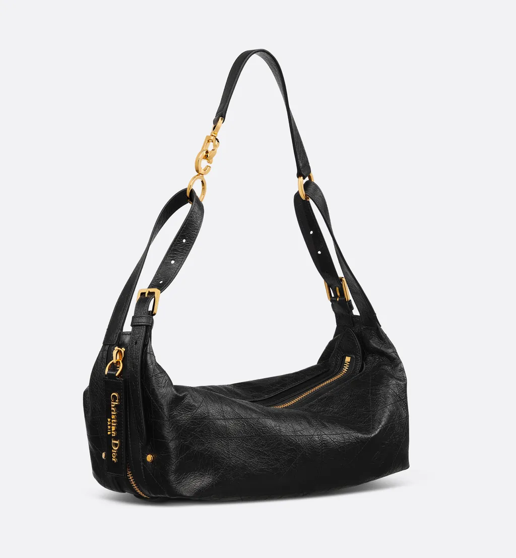 Medium D-Journey Bag In Crinkled Calfskin