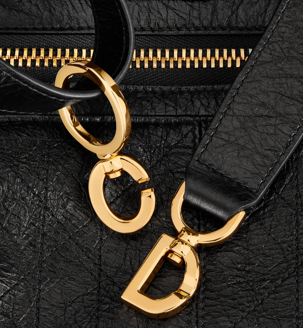Medium D-Journey Bag In Crinkled Calfskin