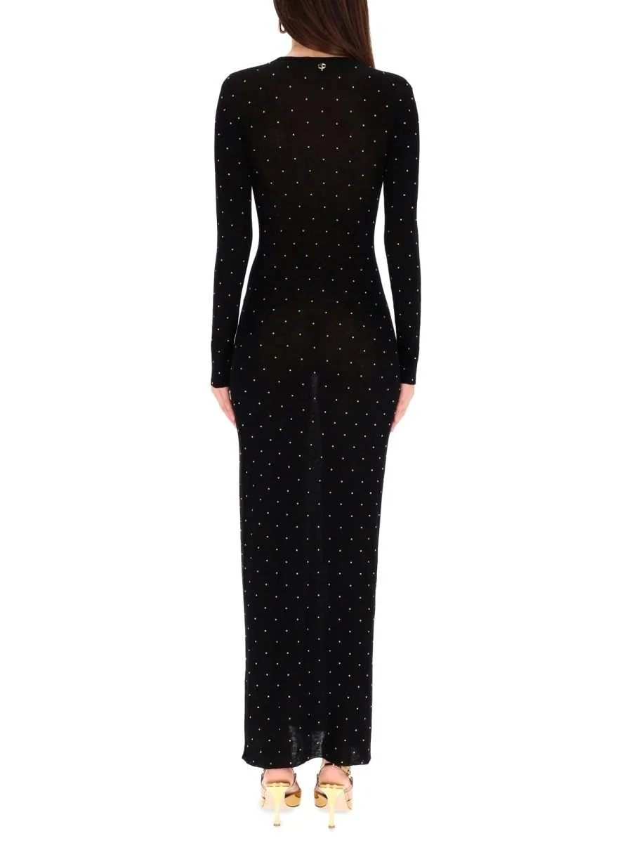 Paco Rabanne Midi Second Skin Stud-Embellished Dress