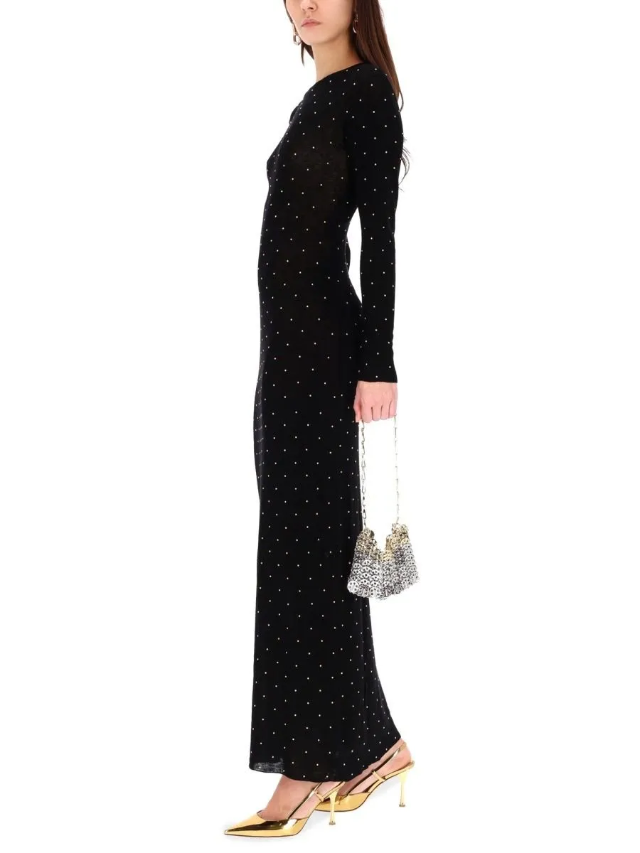 Paco Rabanne Midi Second Skin Stud-Embellished Dress