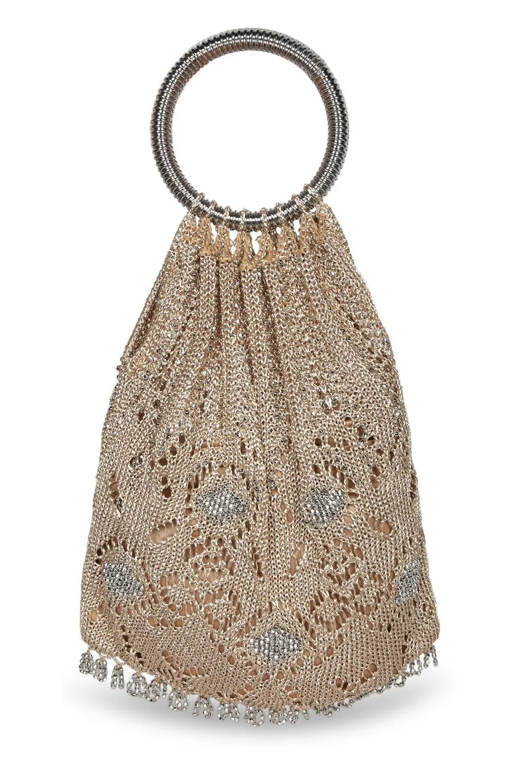 Paco Rabanne Top Handle Beaded Crochet Tote Bag