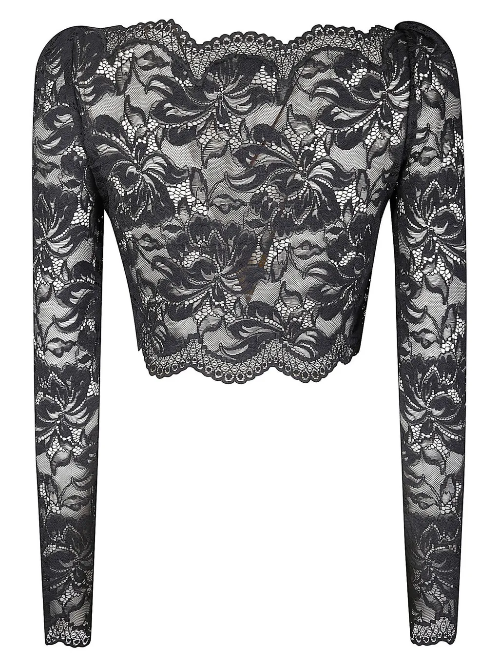 Paco Rabanne Floral-Lace Cropped Top