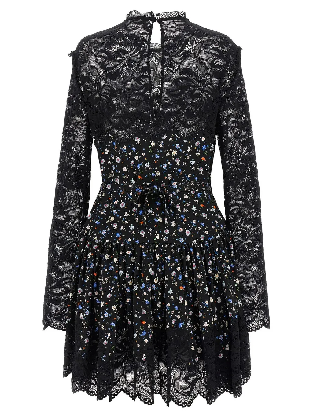 Paco Rabanne Floral Pleated Lace Dress