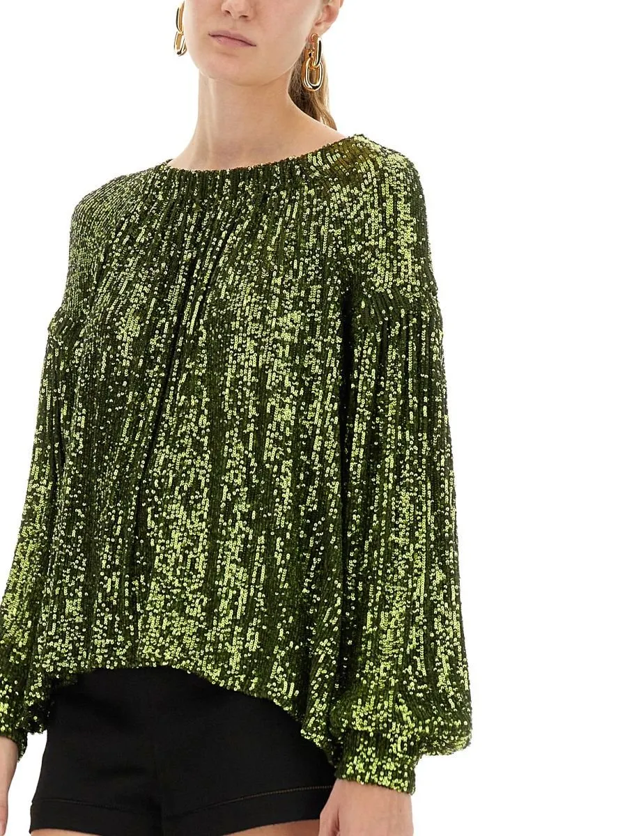 Paco Rabanne Off-The-Shoulder Sequin Embellished Top