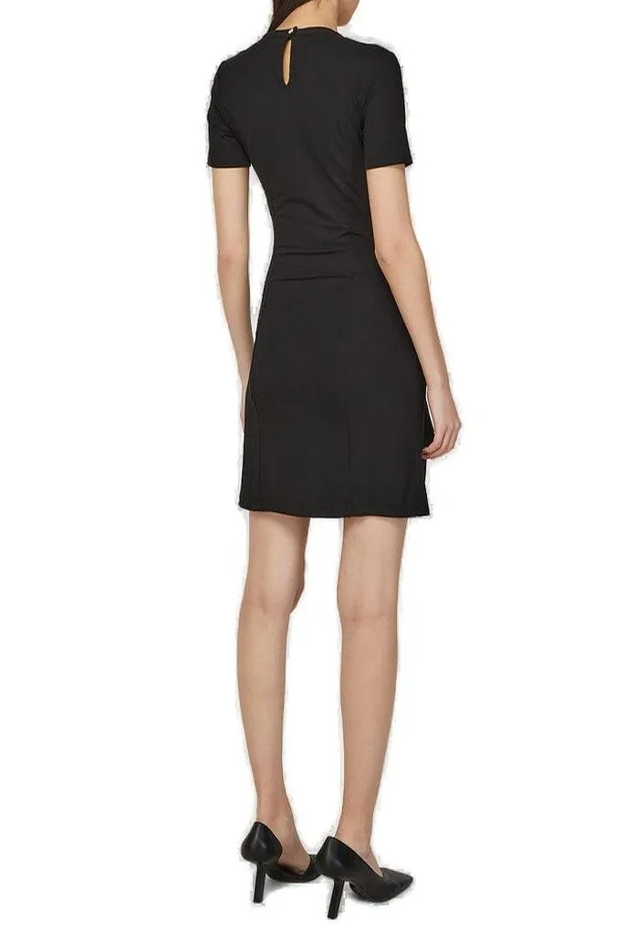 Paco Rabanne Rivet-Embellished Crewneck Mini Dress