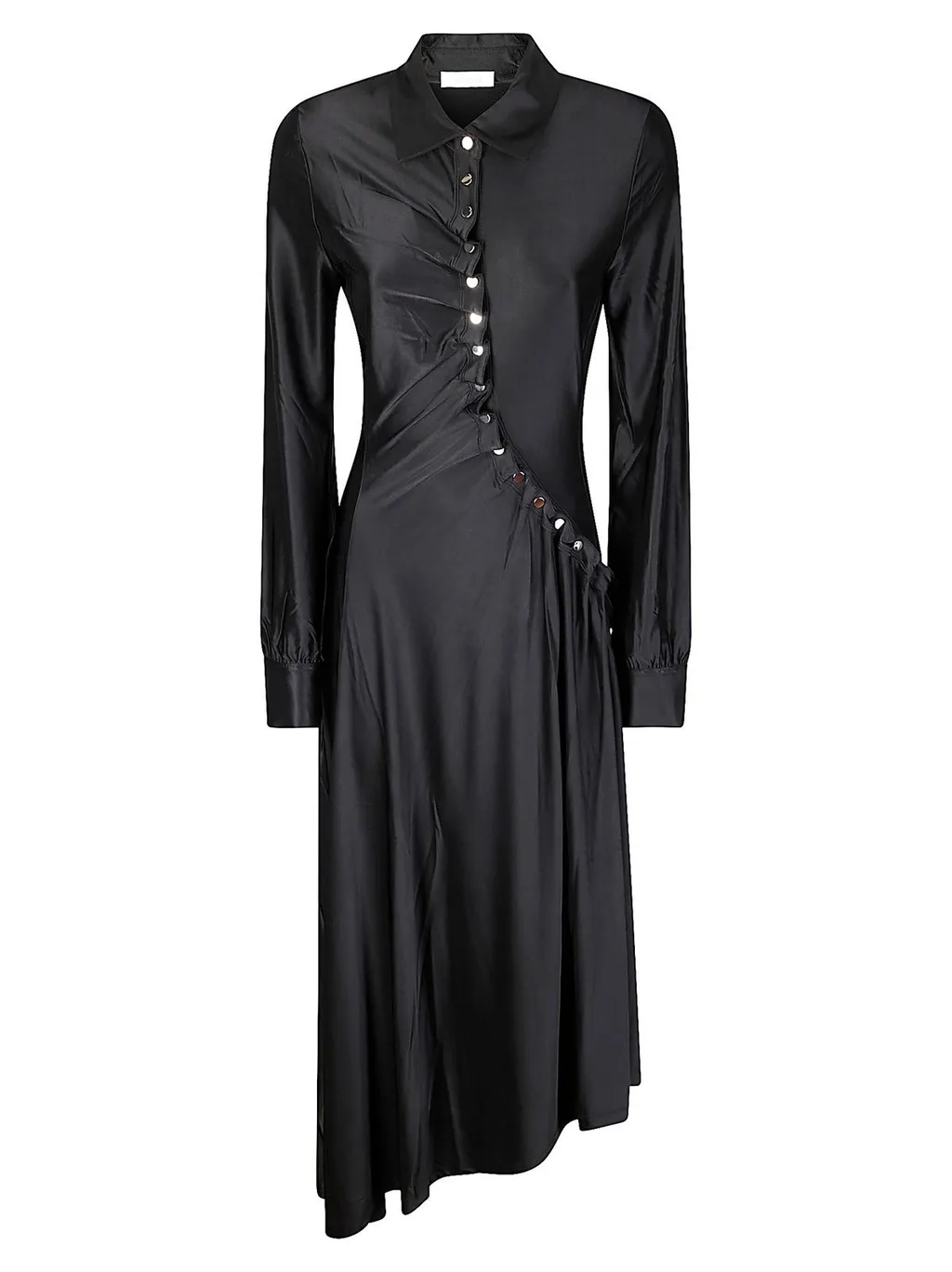 Paco Rabanne Long Sleeve Buttoned Dress