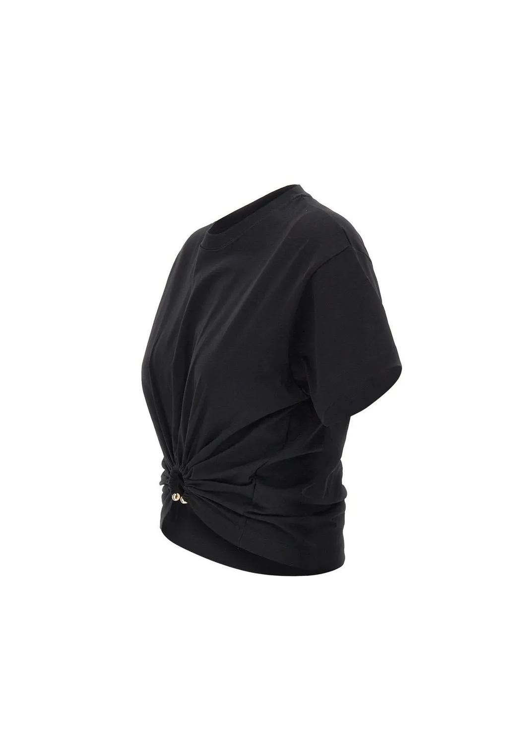 Paco Rabanne Ring Detailed Cropped T-Shirt