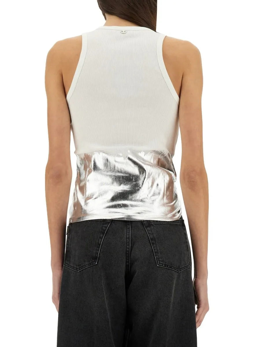 Paco Rabanne Piercing Ribbed Jersey Tank Top