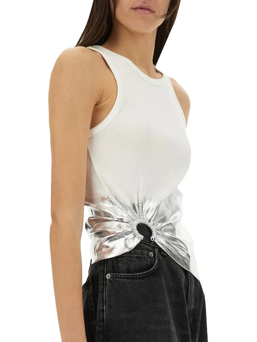 Paco Rabanne Piercing Ribbed Jersey Tank Top