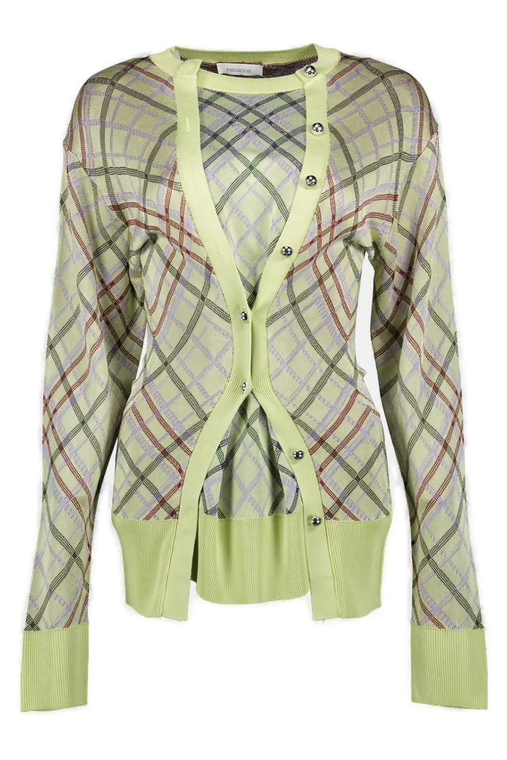Paco Rabanne Checked Knitted Cardigan