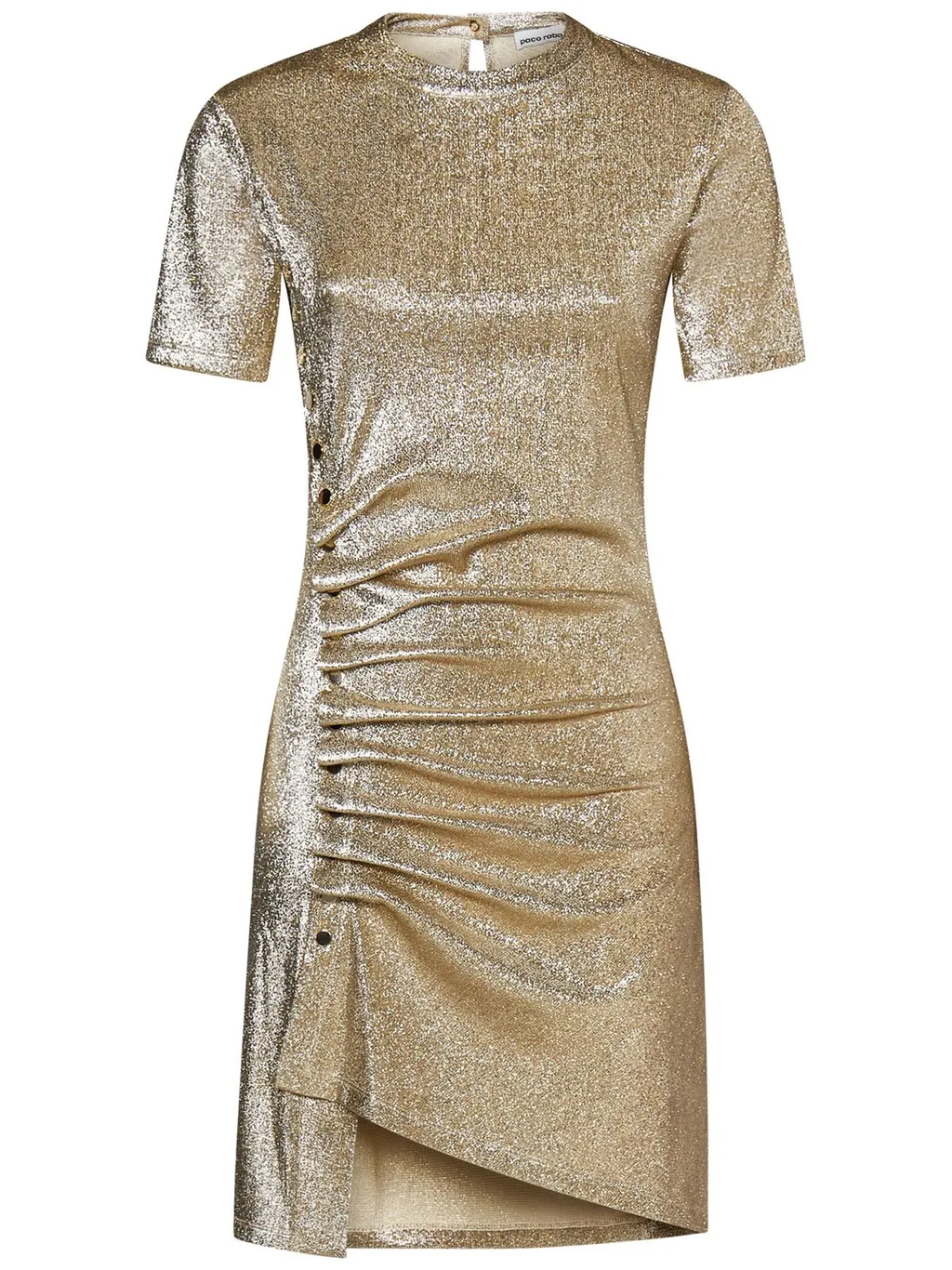 Paco Rabanne Side Buttoned Asymmetric Mini Dress