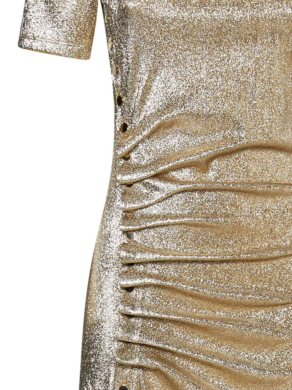 Paco Rabanne Side Buttoned Asymmetric Mini Dress