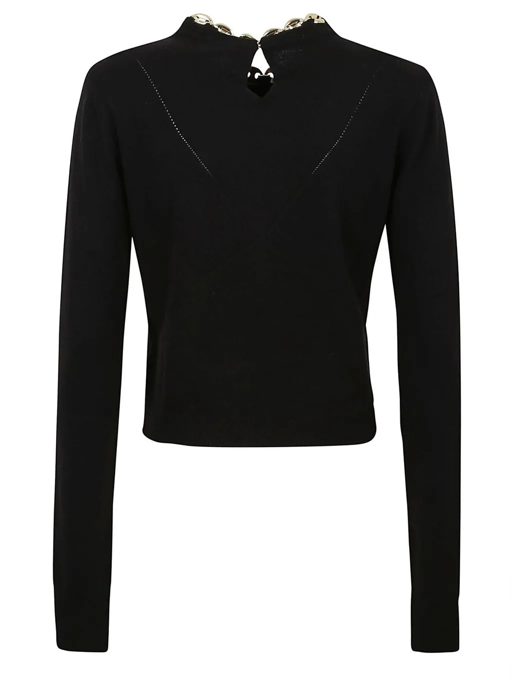 Paco Rabanne Chain-Link Neck Strap Knitted Top