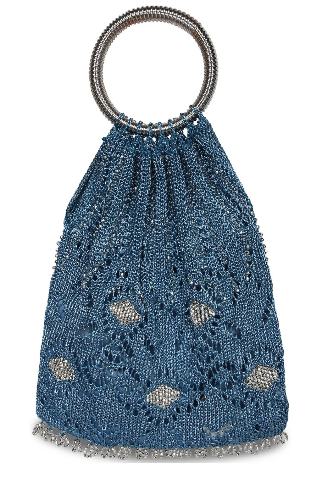 Paco Rabanne Top Handle Beaded Crochet Tote Bag