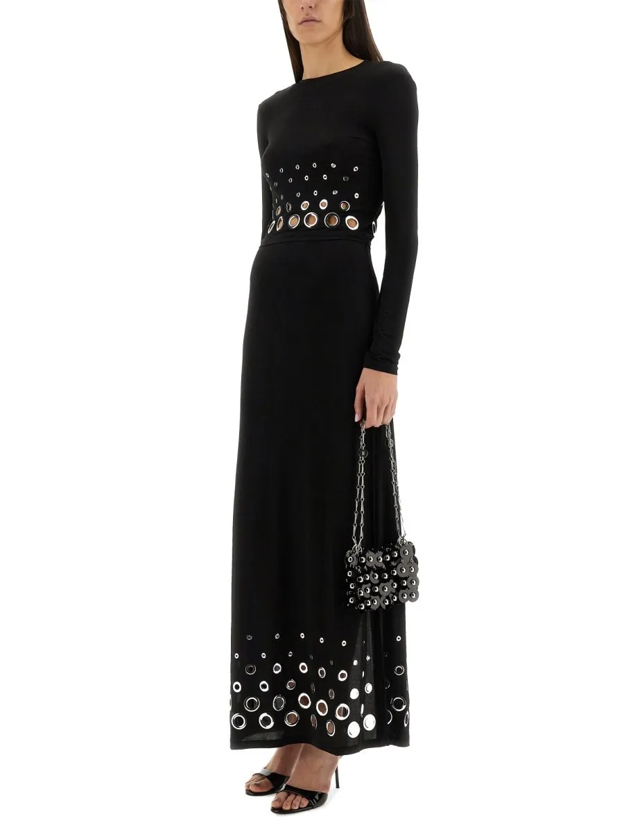 Paco Rabanne Eyelet Crop Logo Plaque Top