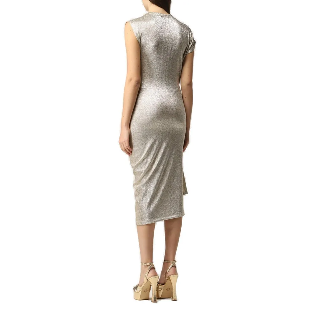 Paco Rabanne Asymmetric Ruched Midi Dress