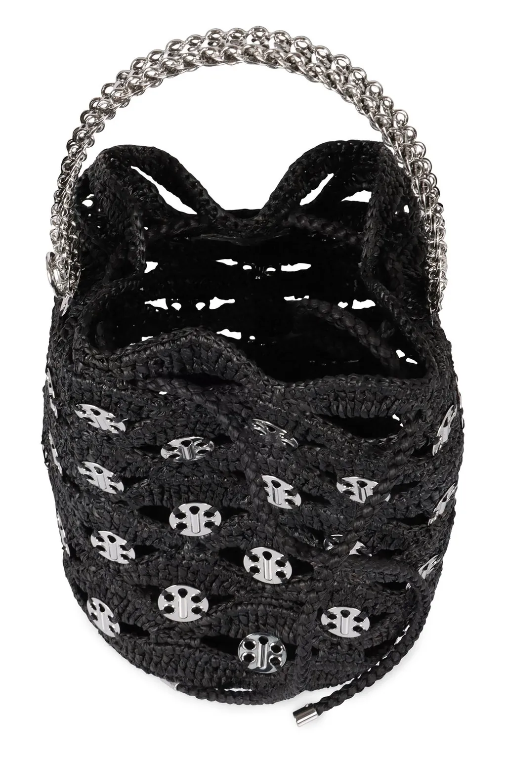 Paco Rabanne Raffia Drawstring Bucket Bag