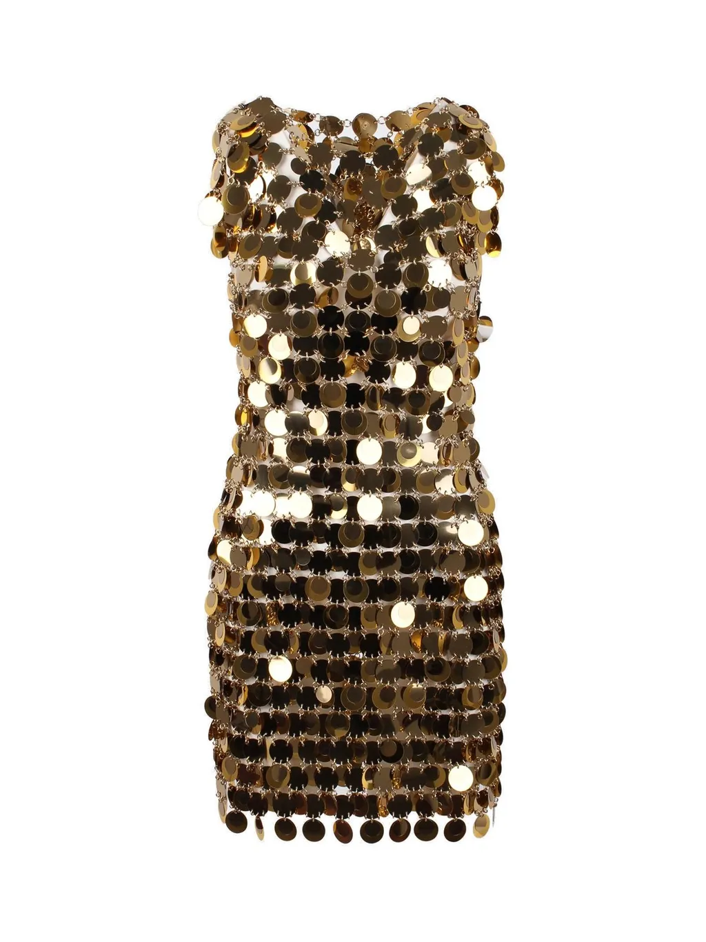 Paco Rabanne Sequin Chain-Disc Embellished Mini Dress