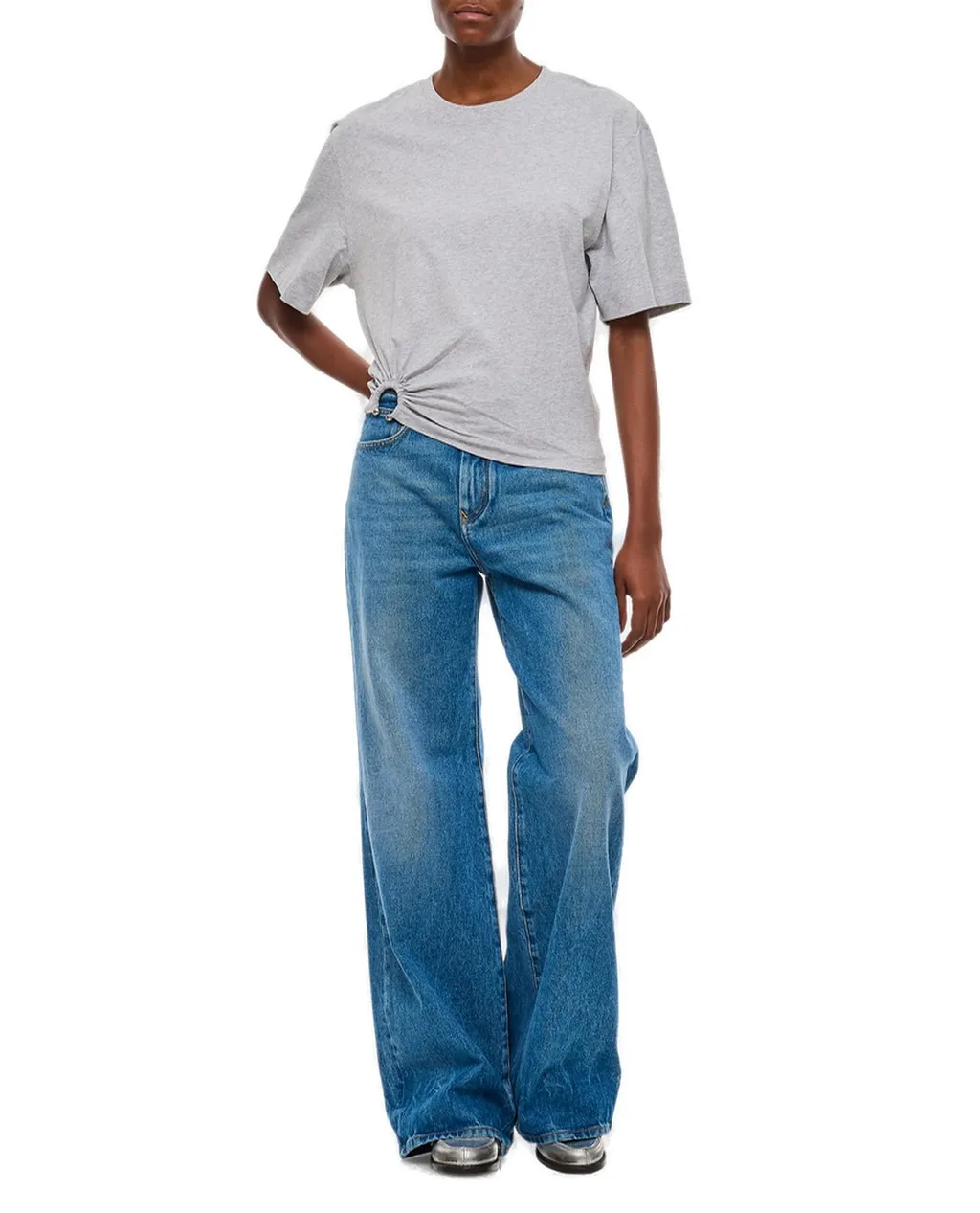 Paco Rabanne Gathered-Detailed Crewneck T-Shirt