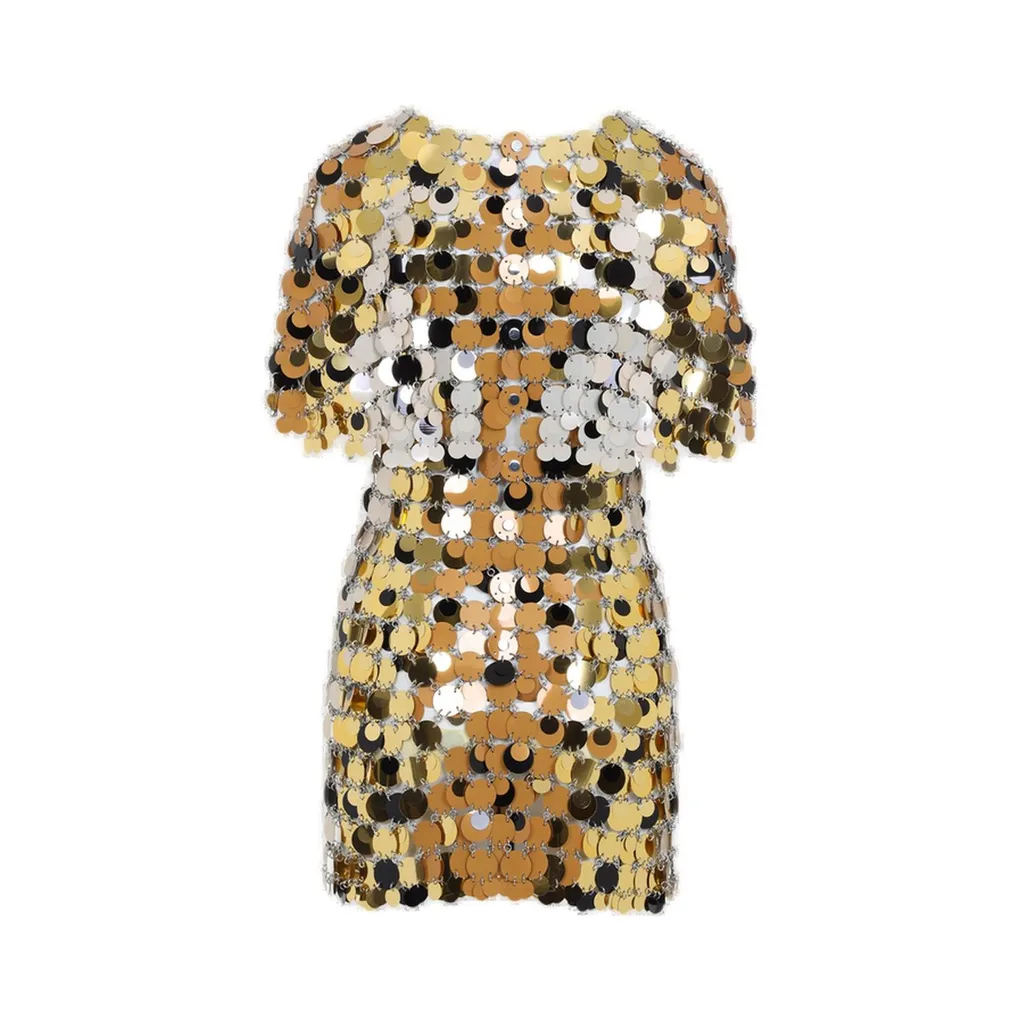 Paco Rabanne Sequin Embellished Crewneck Dress